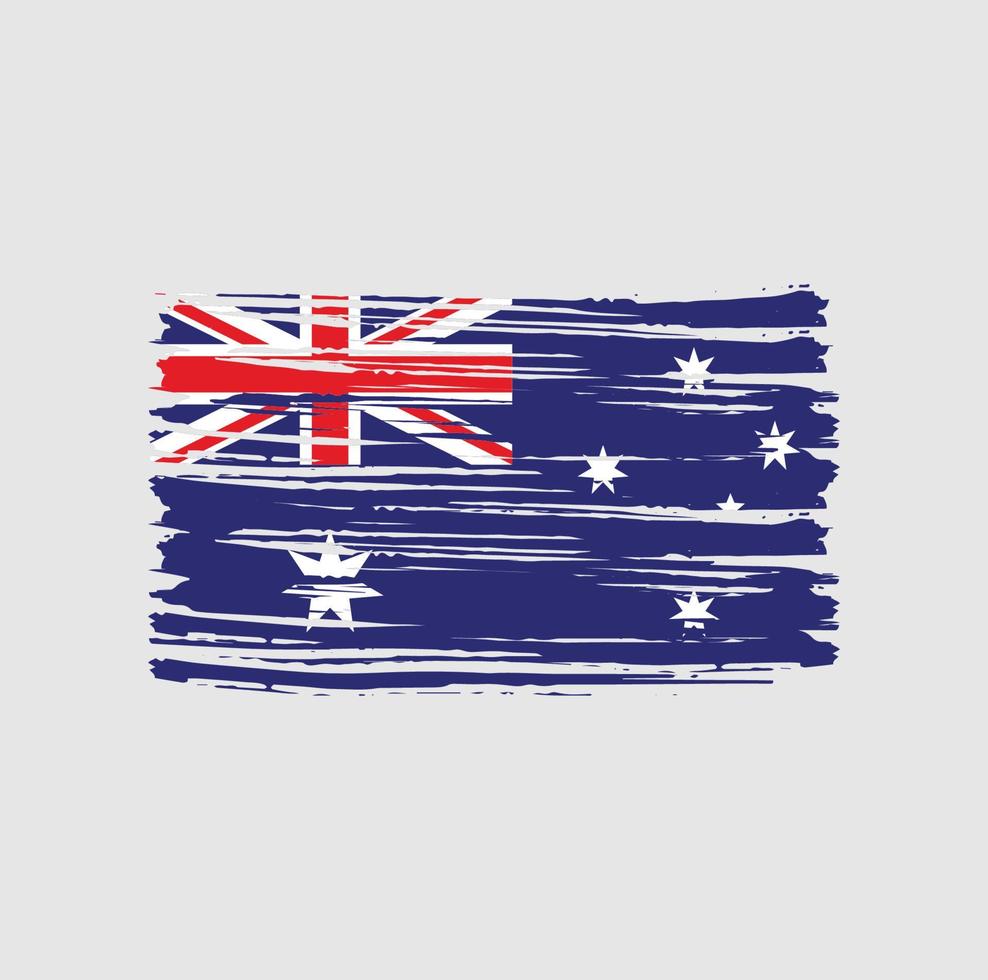 Australische vlag penseelstreken. nationale vlag vector