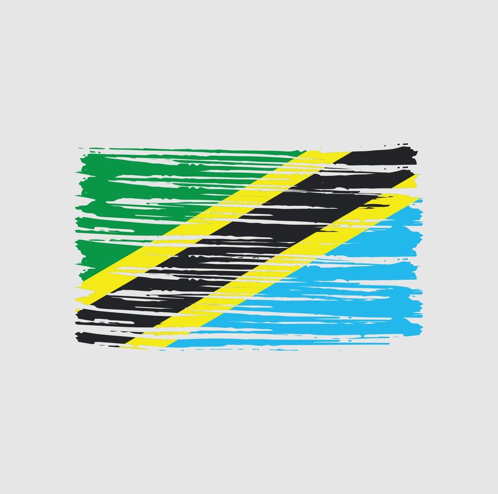 Tanzania vlag penseelstreken. nationale vlag vector