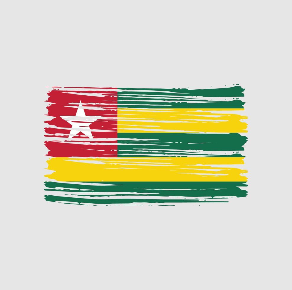 togo vlag penseelstreken. nationale vlag vector