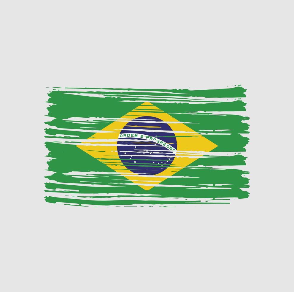 braziliaanse vlag penseelstreken. nationale vlag vector