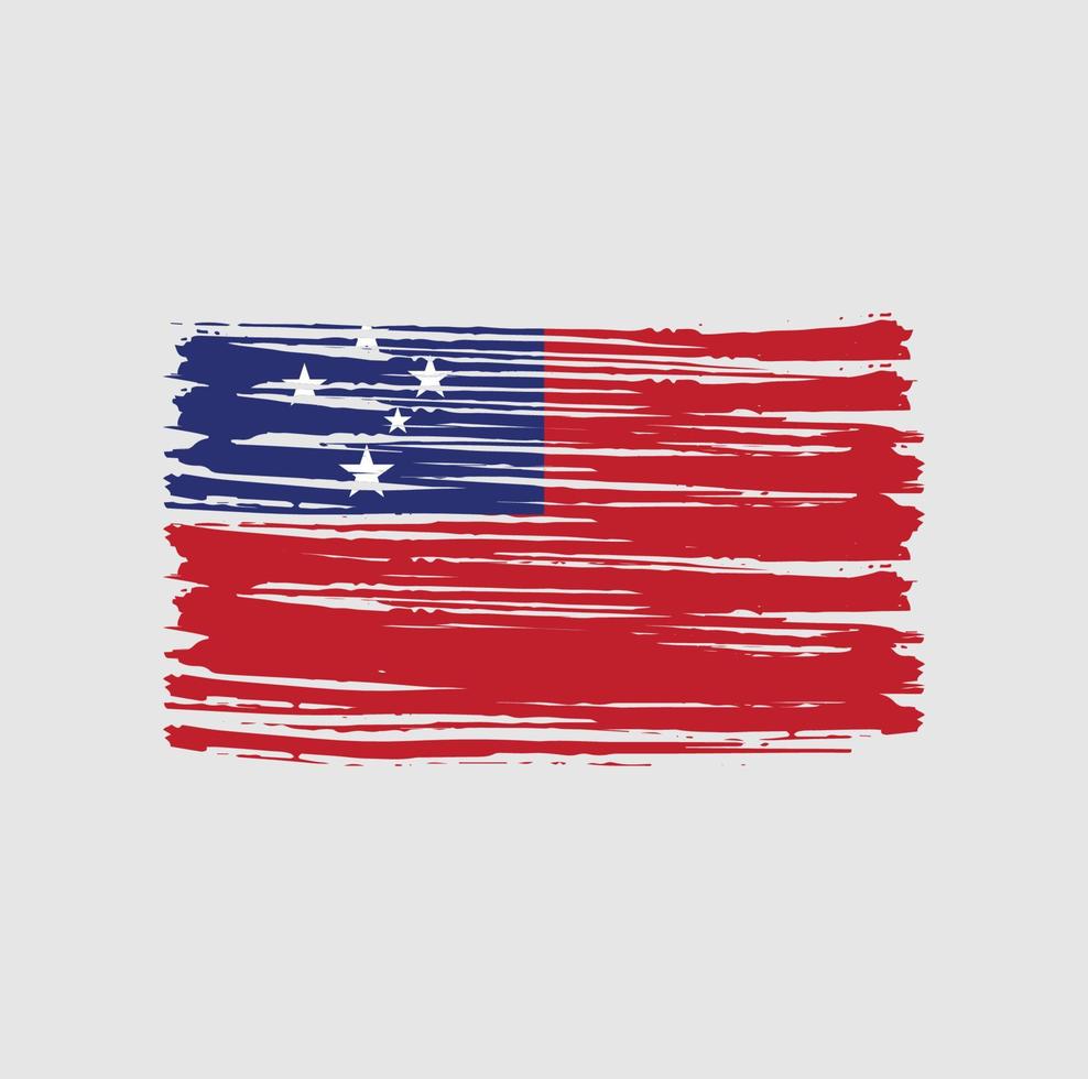 Samoa vlag penseelstreken. nationale vlag vector