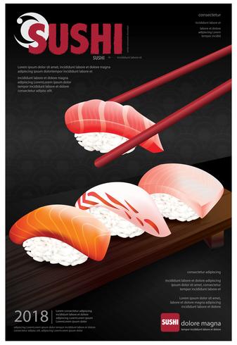 Poster van Sushi Restaurant vectorillustratie vector