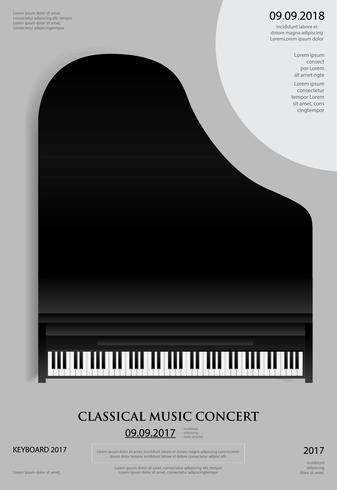 Van de achtergrond muziek Grote Piano Affichemalplaatje Vectorillustratie vector