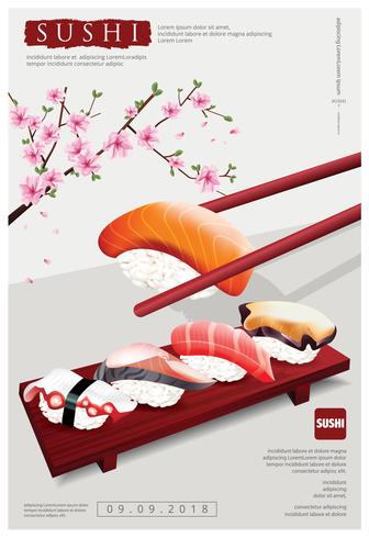 Poster van Sushi Restaurant vectorillustratie vector