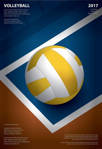 Volleybaltoernooienaffichemalplaatje Ontwerp Vectorillustratie vector