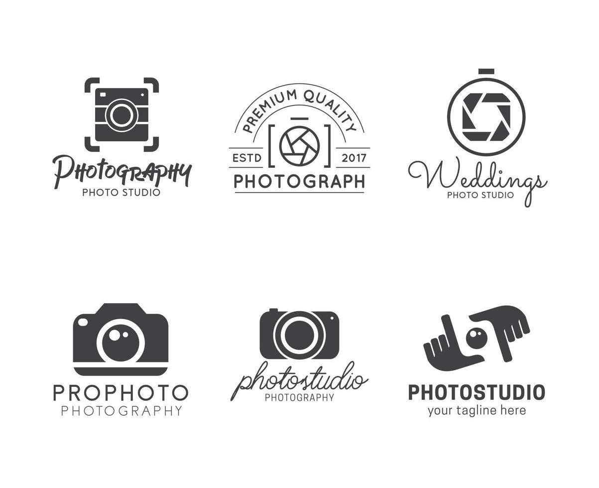 set van fotografie logo-ontwerp vector