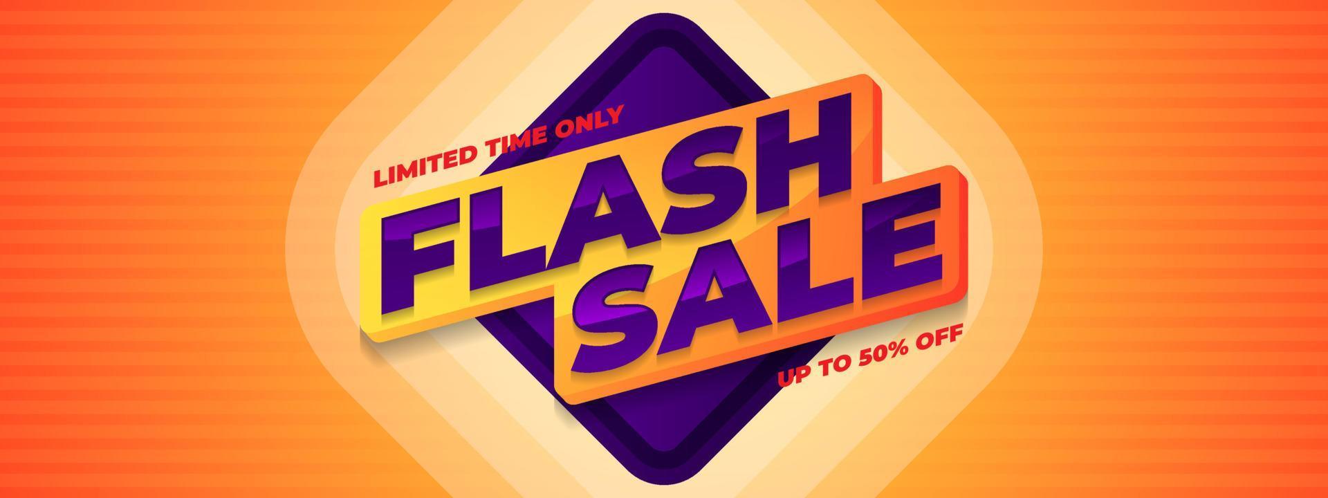 flash-verkoopbannervector, sjabloonontwerp voor mediapromotie en sociale media-bedrijfspost vector