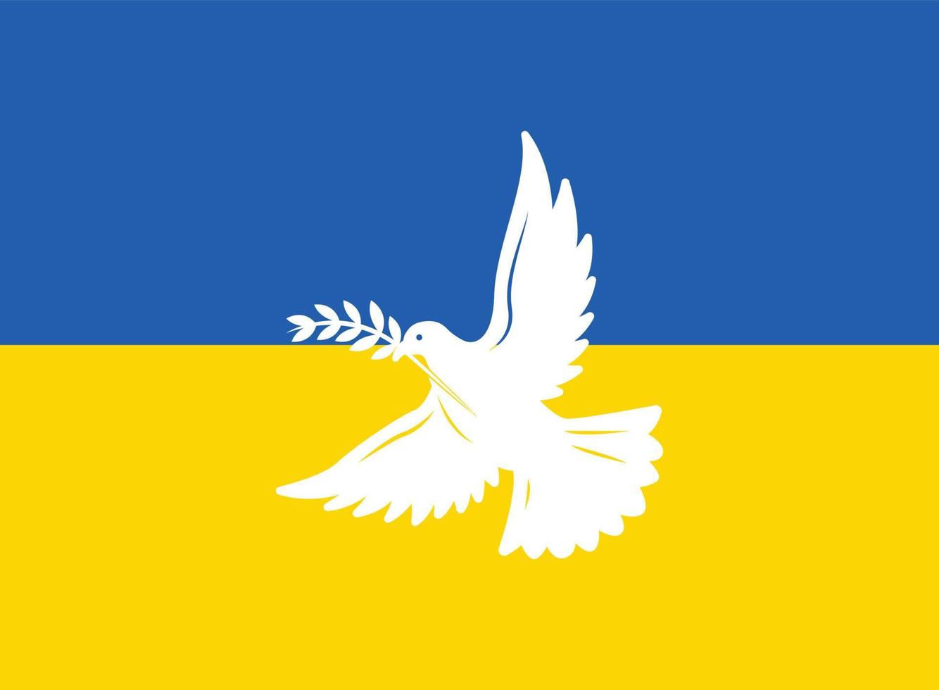 Oekraïne vlag witte duif met olijftak. vector
