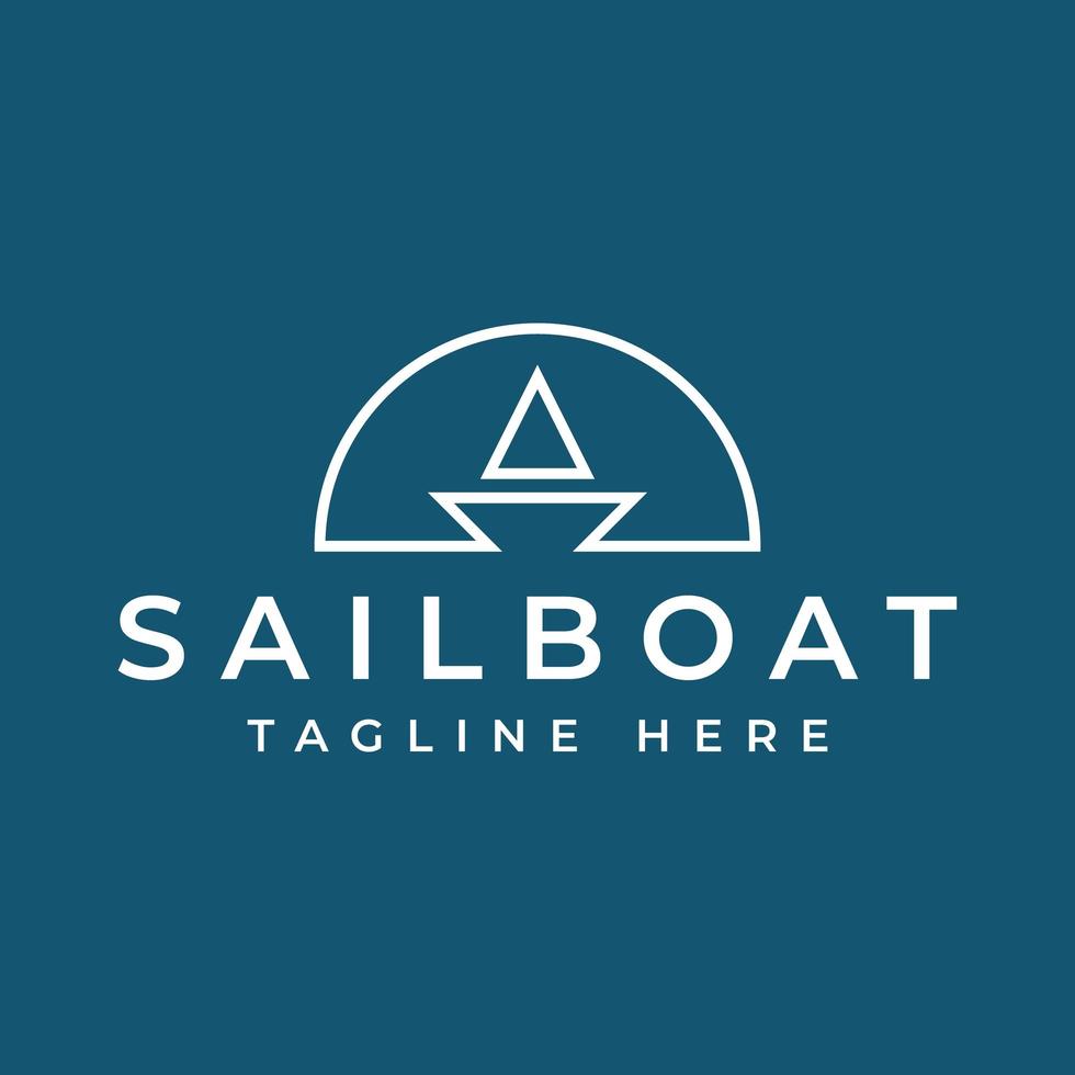 eenvoudig zeilboot logo-ontwerp vector