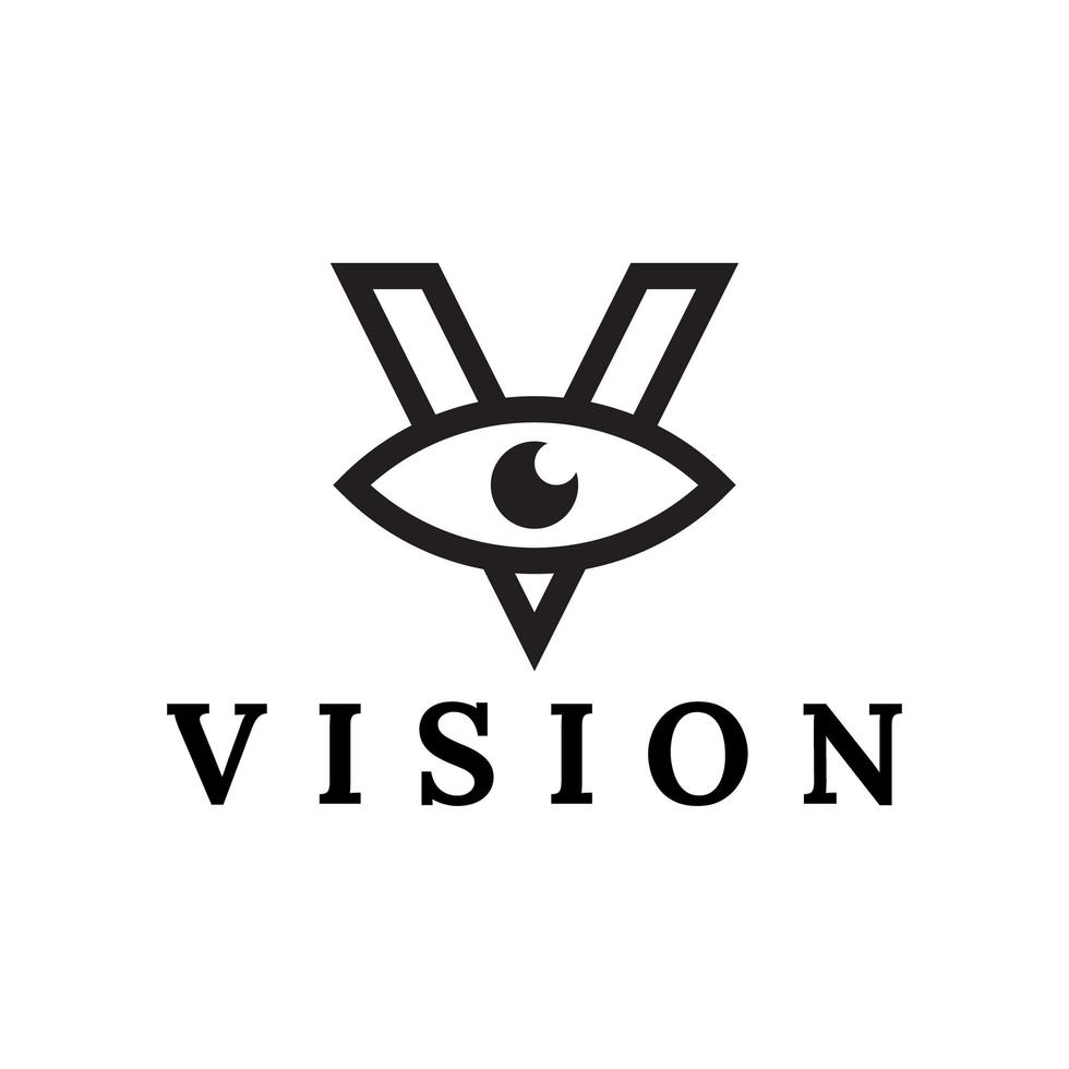 letter v oog logo ontwerp vector
