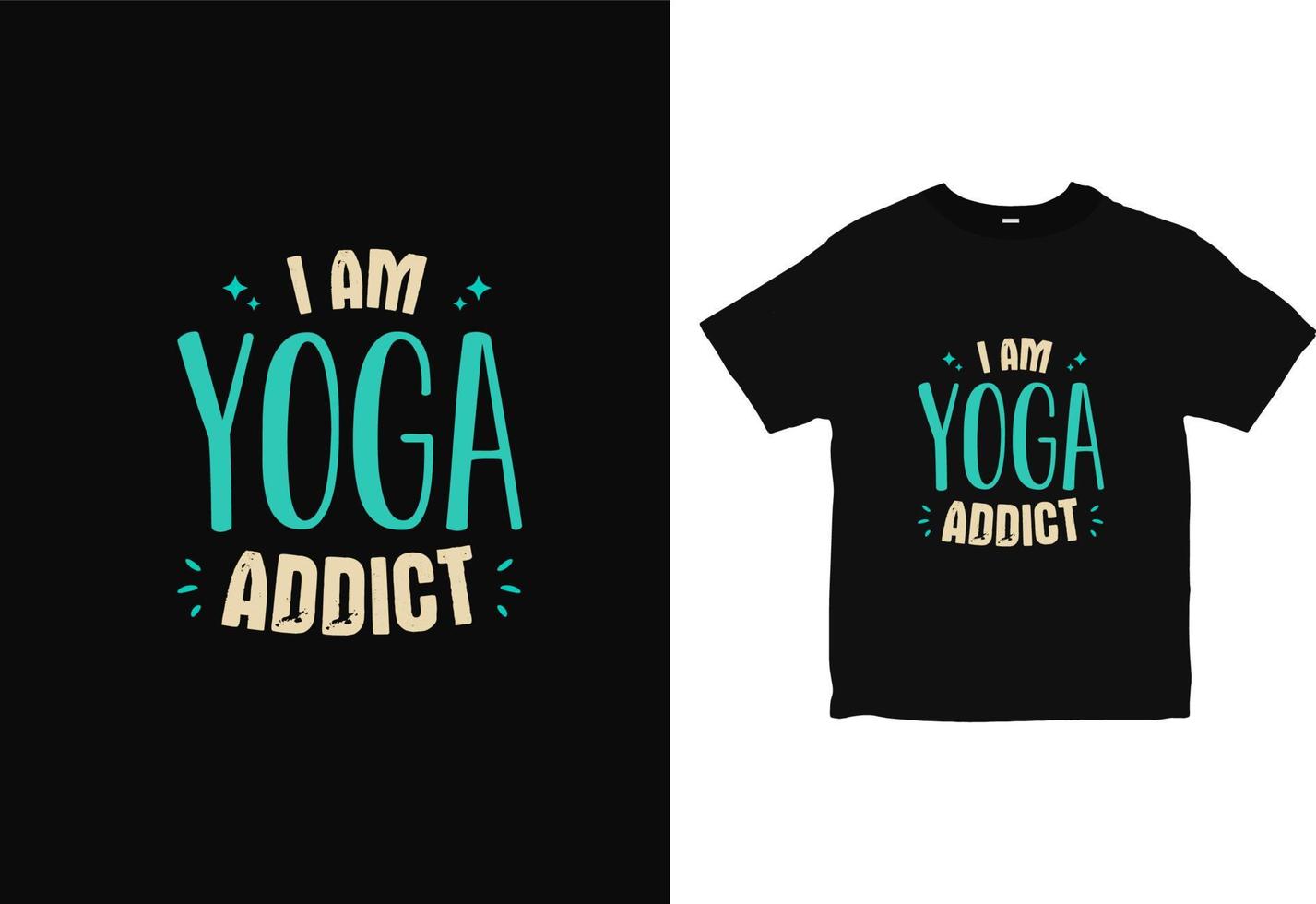 yoga verslaafde typografie t-shirt ontwerp, positieve wellness yoga shirt vector