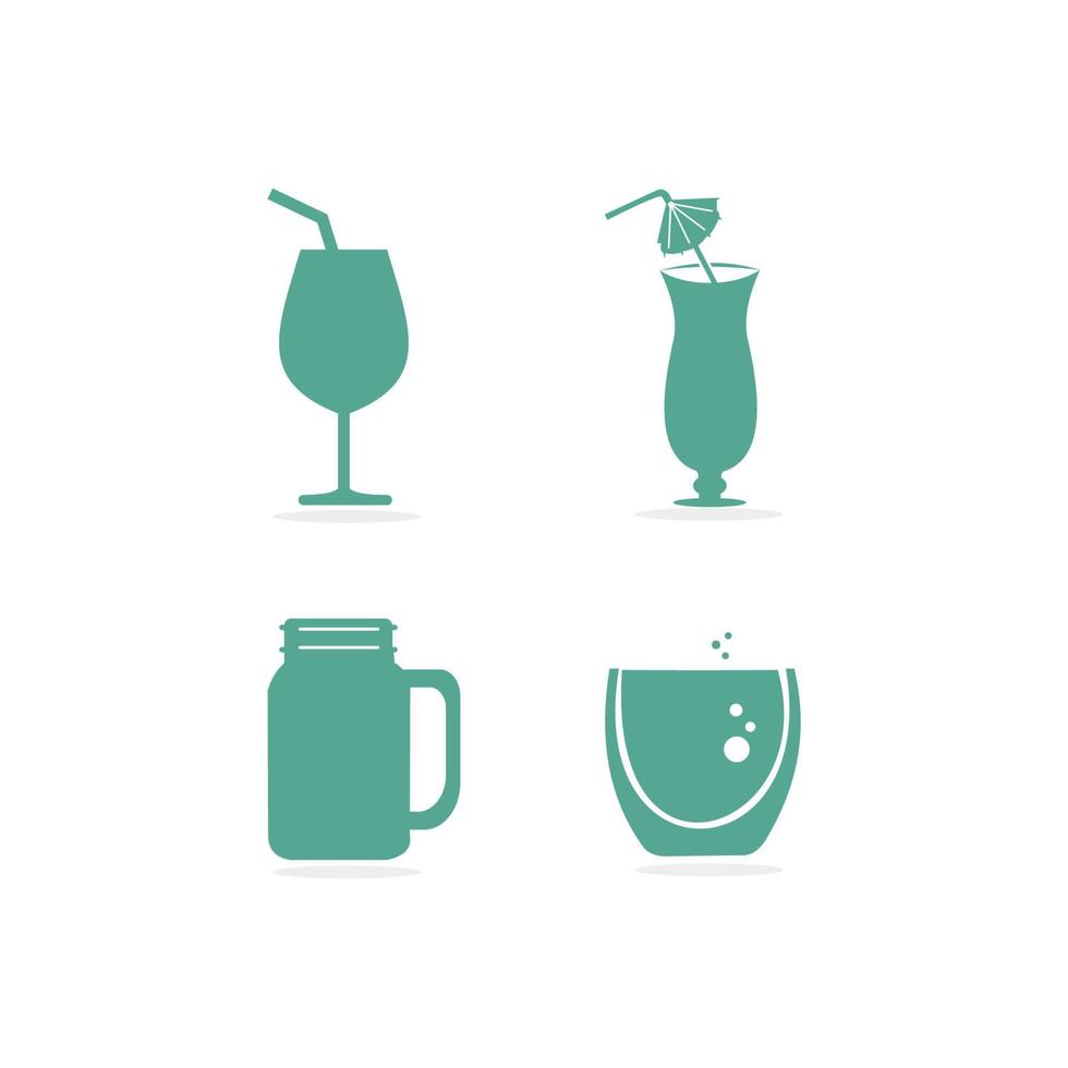 drink alcohol drank iconen set vector