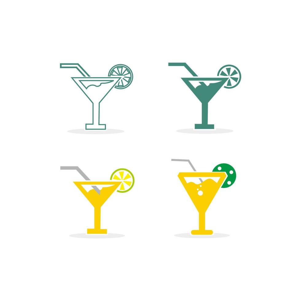 drink alcohol drank iconen set vector