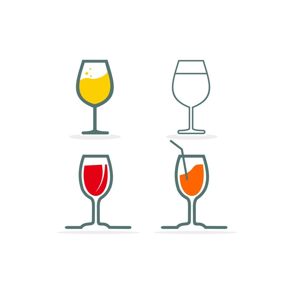 drink alcohol drank iconen set vector