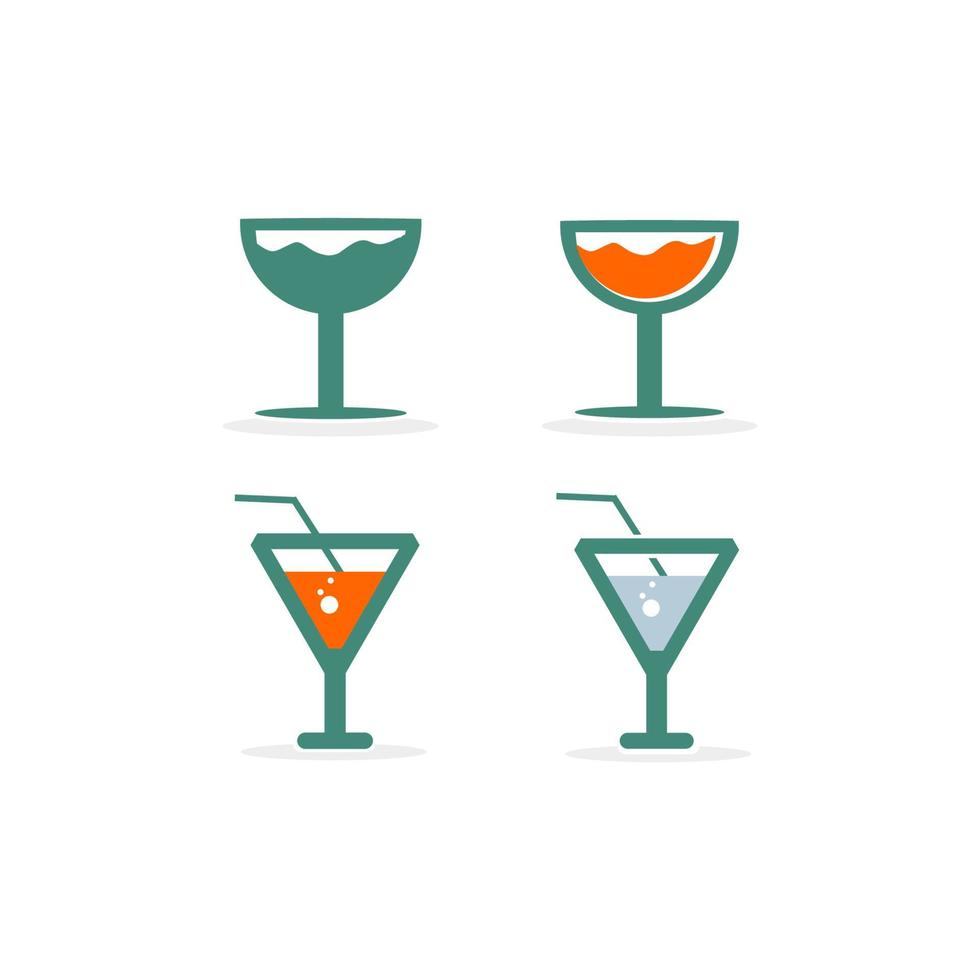 drink alcohol drank iconen set vector