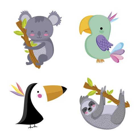 Set van wilde dieren vector