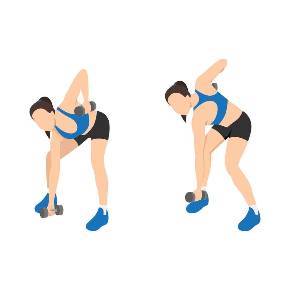 vrouw doet pijl en boog squat pull-oefening. platte vectorillustratie geïsoleerd op een witte achtergrond vector