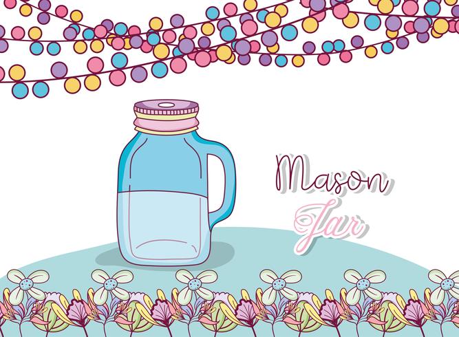 Mason jar partij tekening vector