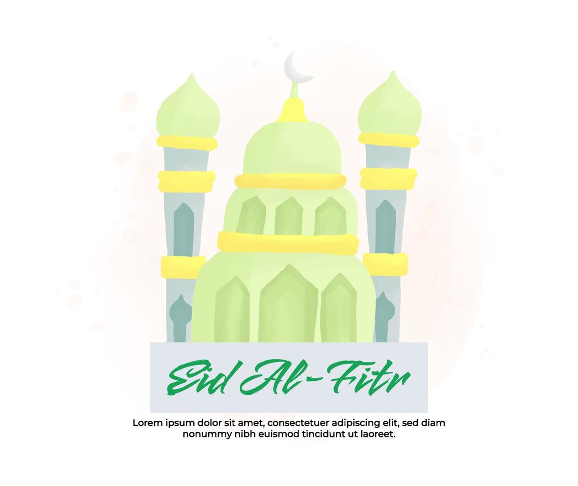 met de hand getekende eid al fitr-illustratie vector