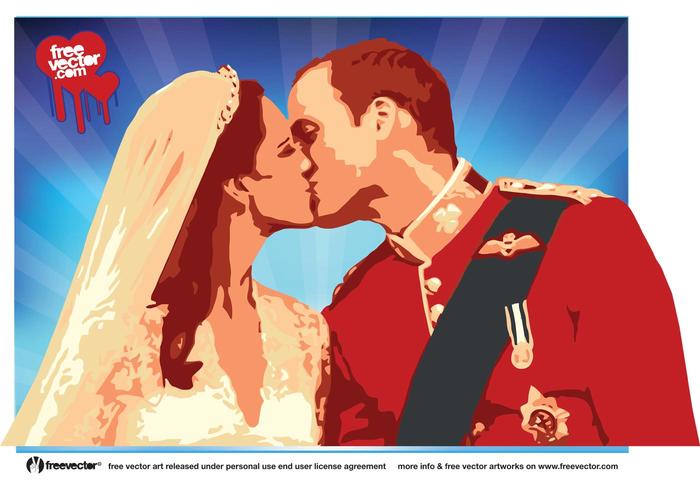 william kate kiss vector
