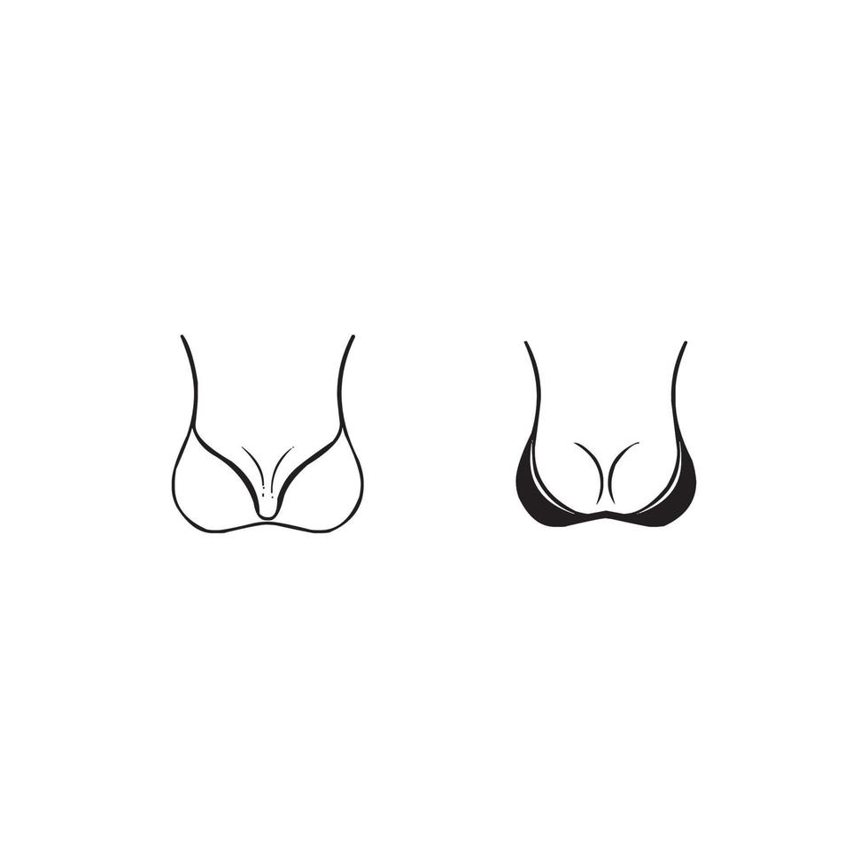 beha, vrouwelijke borst, vectorillustratie, pictogram, logo vector