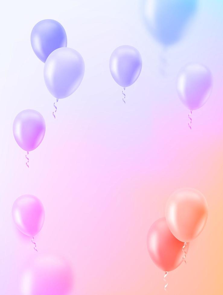 verlichte kamer met luchtballonnen. 3D-vector verticale banner met kopie ruimte vector
