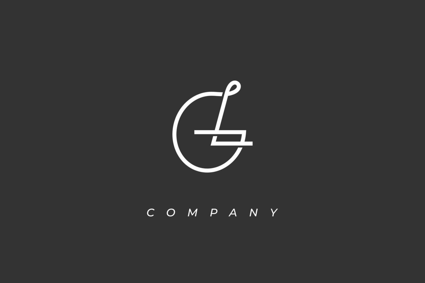 minimalistische letter gl lg monogram logo vector