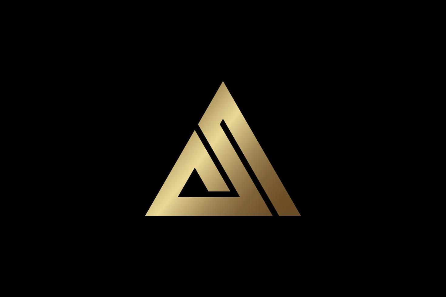 abstracte gouden driehoek logo sjabloon vector