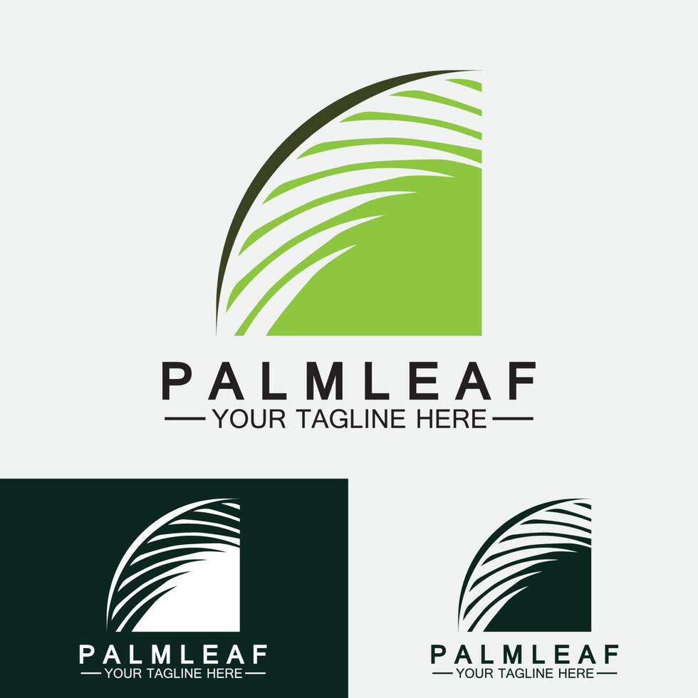 tropische palmblad logo vector ontwerpsjabloon