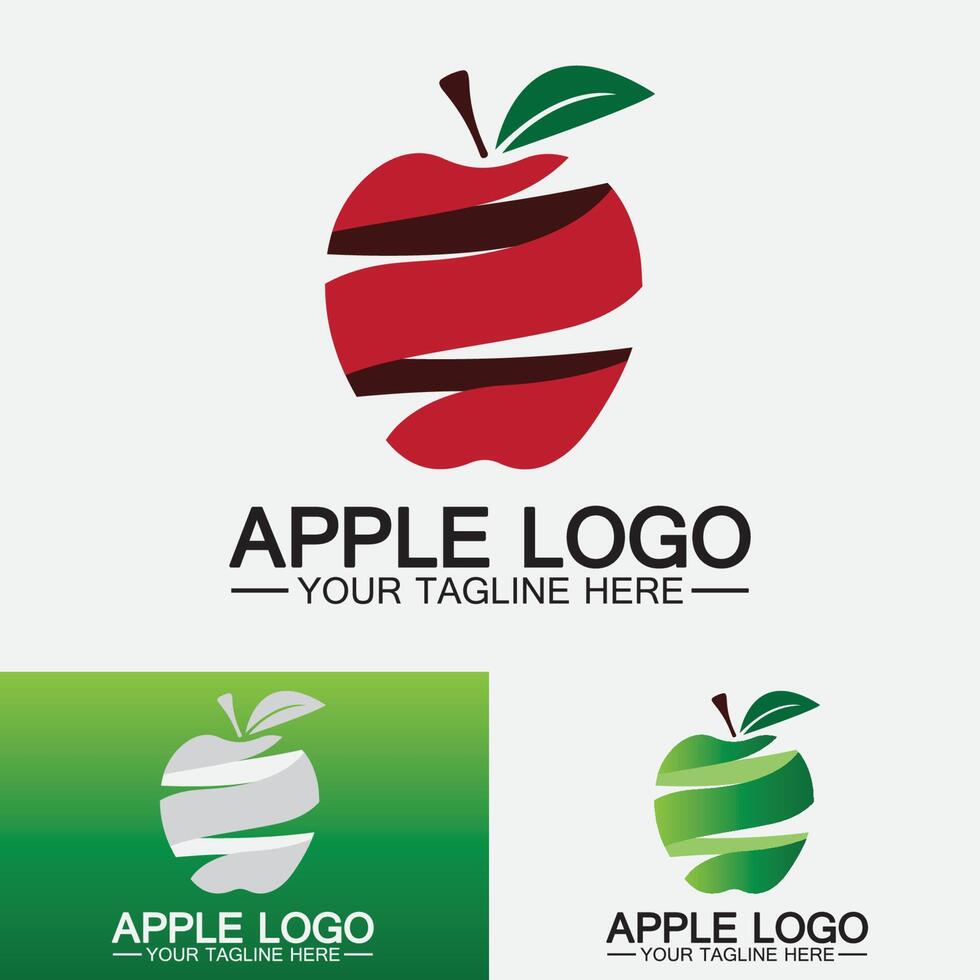 appel-logo. fruit gezond voedsel design.apple logo ontwerp inspiratie vector sjabloon