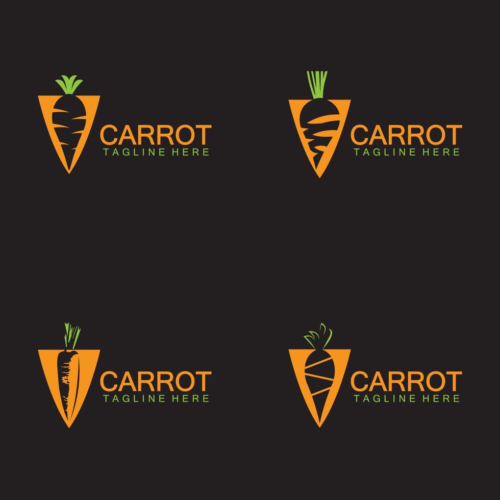 set wortel logo vector pictogram illustratie ontwerpsjabloon