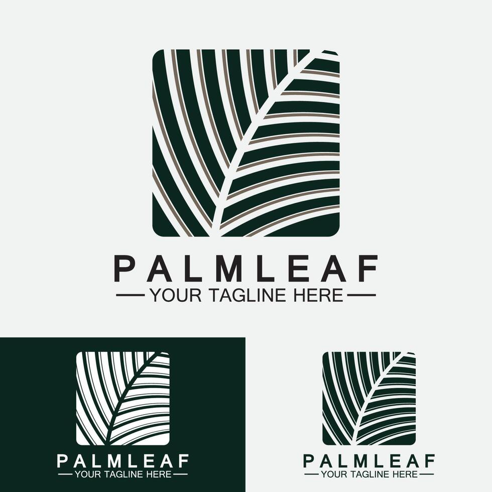 tropische palmblad logo vector ontwerpsjabloon