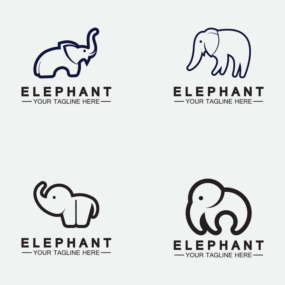 set olifant logo vector illustrator ontwerpsjabloon