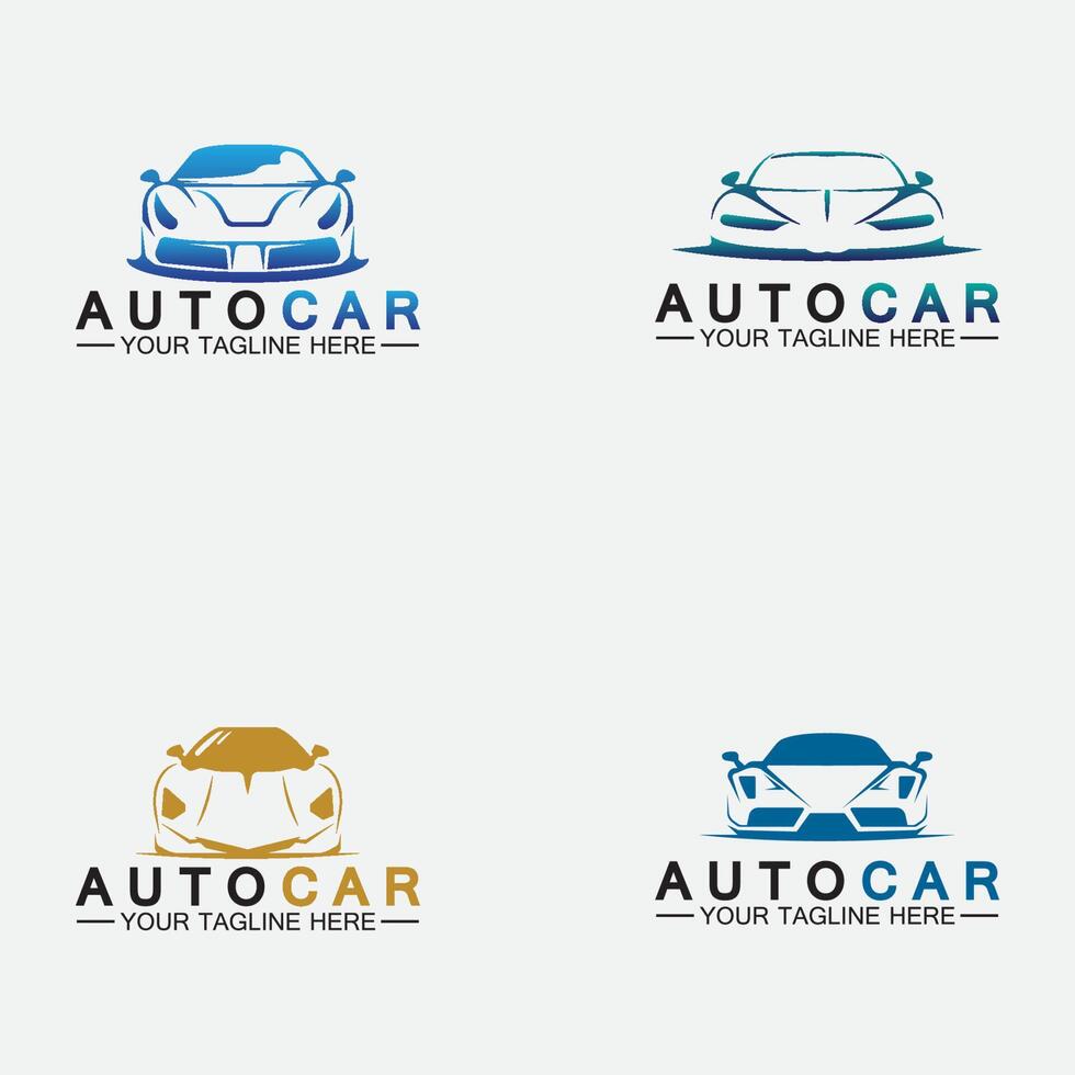 auto auto logo ontwerp met concept sportwagen voertuig pictogram silhouette.vector illustratie ontwerpsjabloon instellen. vector