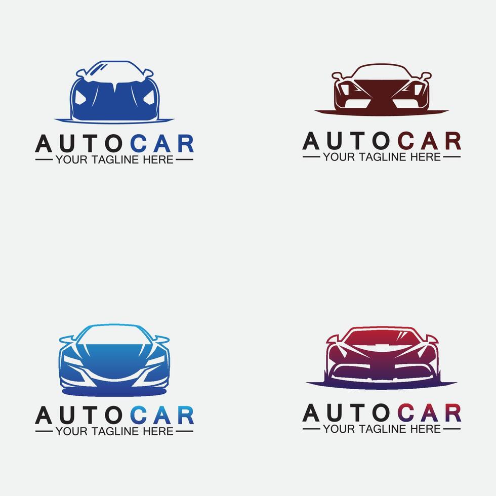 auto auto logo ontwerp met concept sportwagen voertuig pictogram silhouette.vector illustratie ontwerpsjabloon instellen. vector