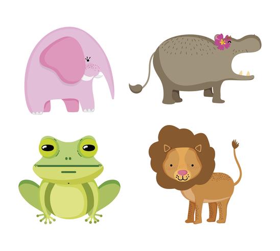 Set van wilde dieren vector