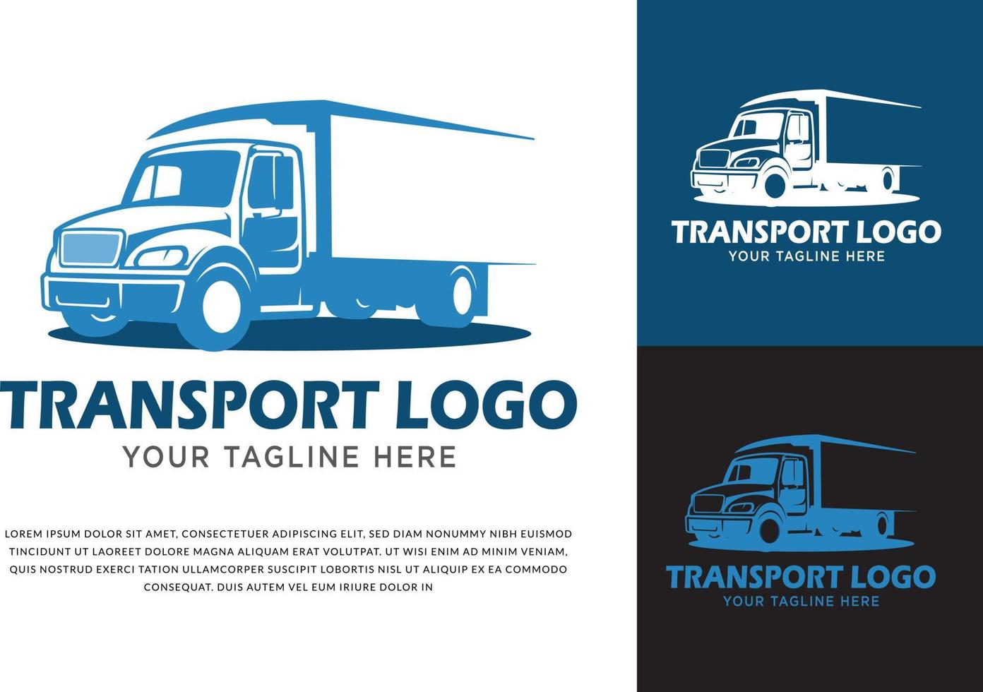 transport logo concept gratis vector voor vrachtwagen transport bedrijf bedrijfslogo ontwerpideeën