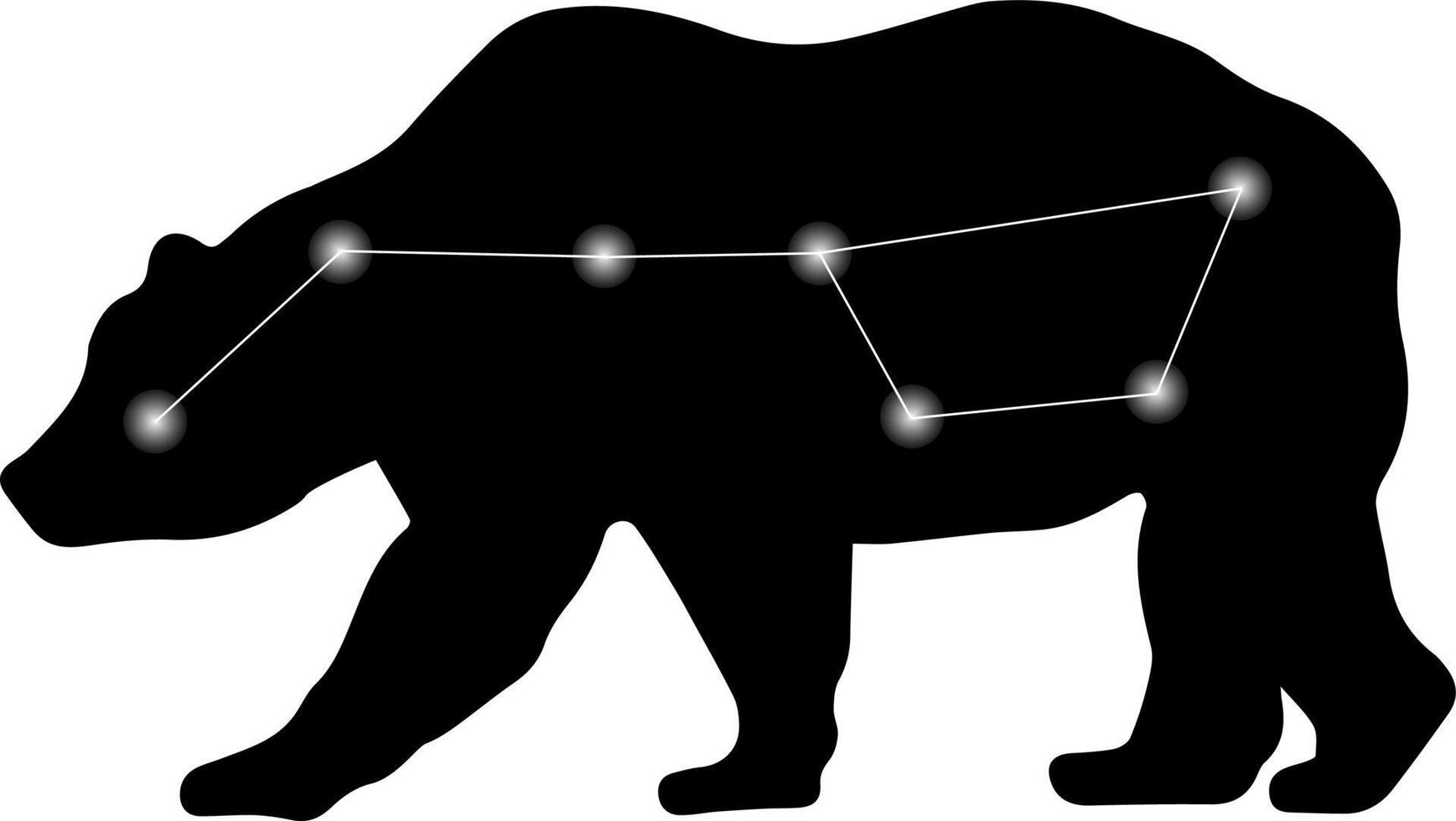 ursa major constellatie op de achtergrond vector geïsoleerde illustratie beer