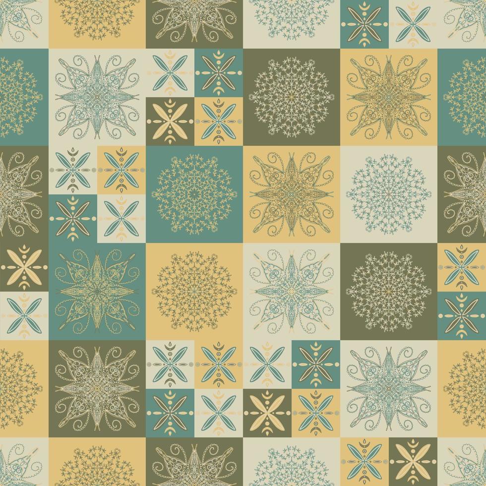 keramische tegels in patchwork stijl vector naadloze patroon etnische achtergronden