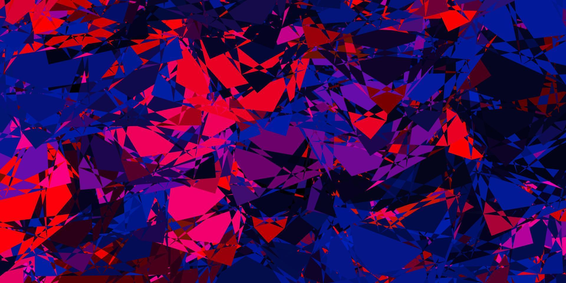 donkerblauwe, rode vectorlay-out met driehoeksvormen. vector