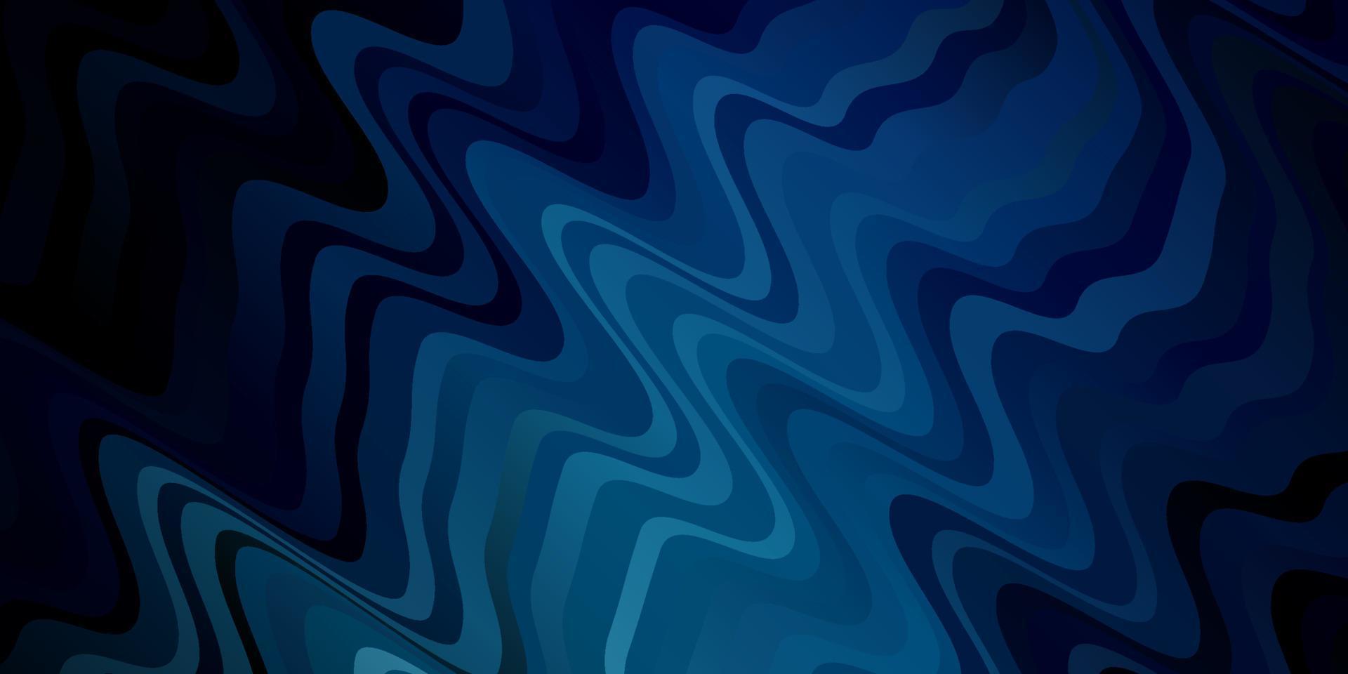 donkerblauw vector sjabloon met gebogen lijnen.