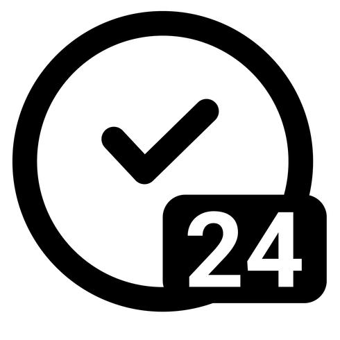 24 uur service beschikbaar pictogram vector