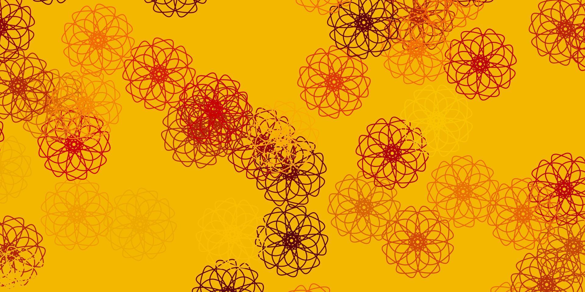 lichtbruin vector doodle patroon met bloemen.