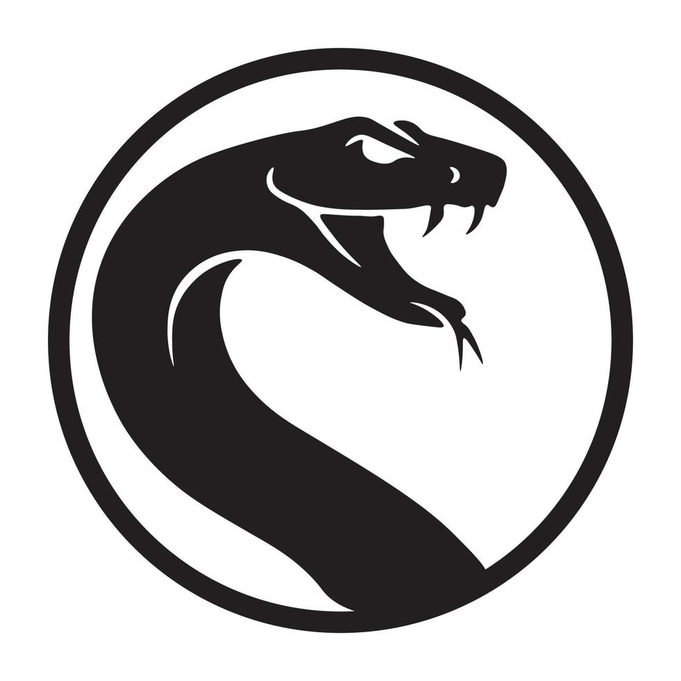 slangenkoppictogram of logo in een cirkel voor bedrijf, gemeenschap en meer vector