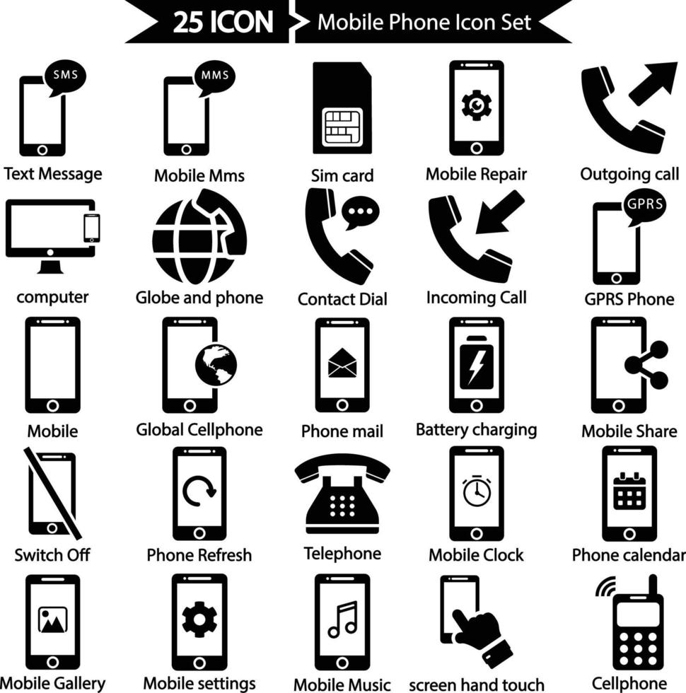 mobiele telefoon pictogrammenset vector