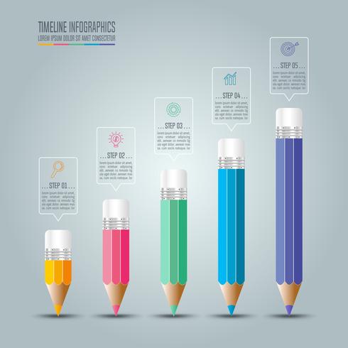 Tijdlijn infographic bedrijfsconcept met 5 opties. vector