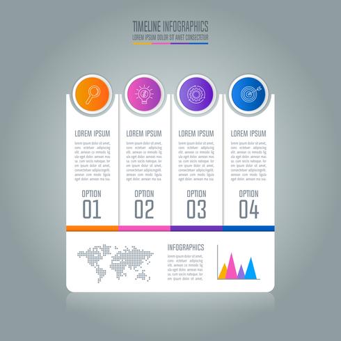 Tijdlijn infographic bedrijfsconcept met 4 opties. vector