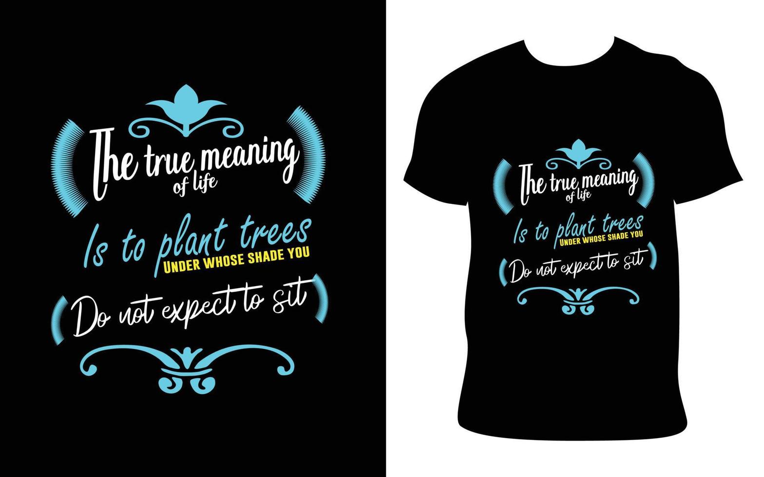 inspirerende citaten t-shirt ontwerp. typografische citaten en mockup vector