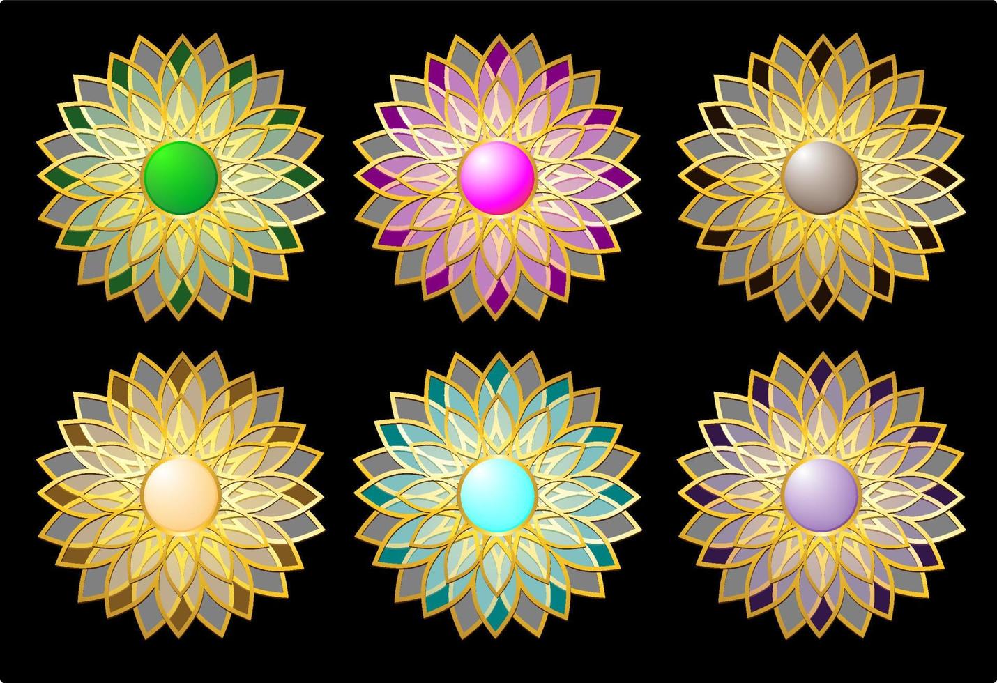 bloem set ornament patroon illustratie vector