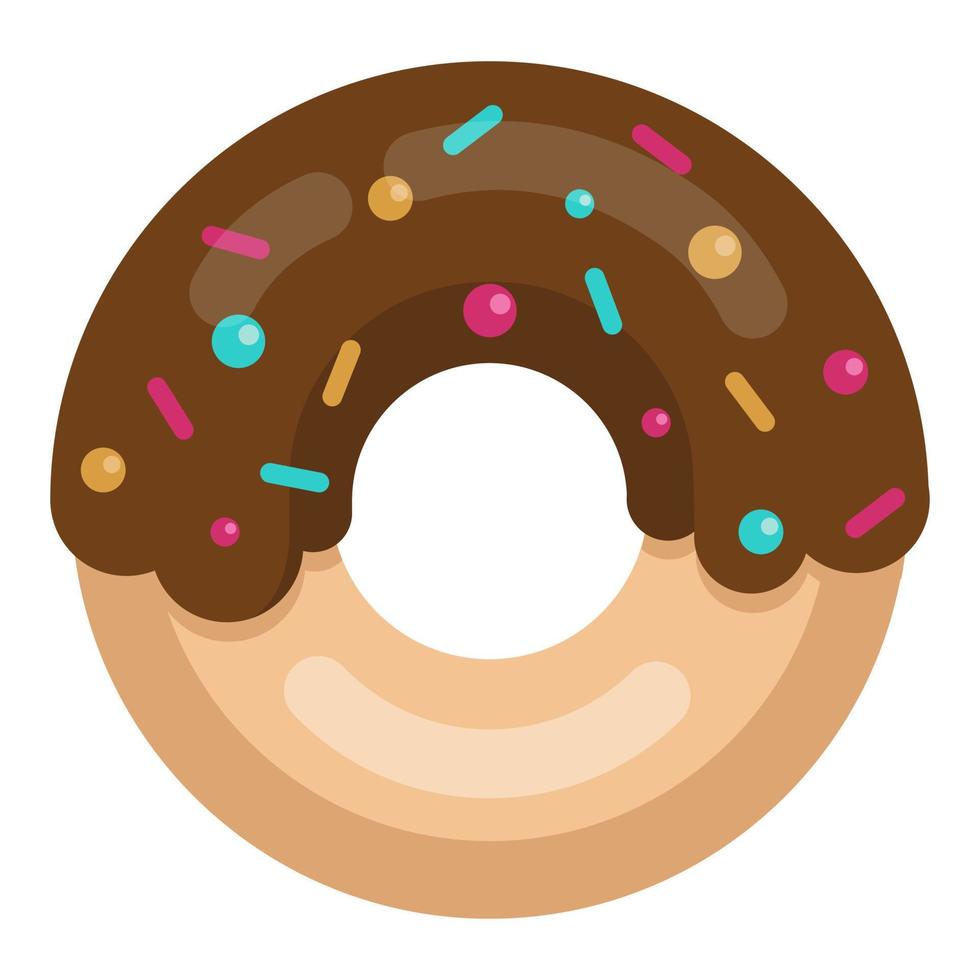 smakelijke donut met chocoladesuikerglazuur vector